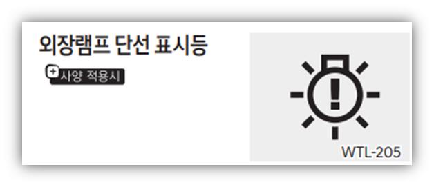 K3 전조등 경고등