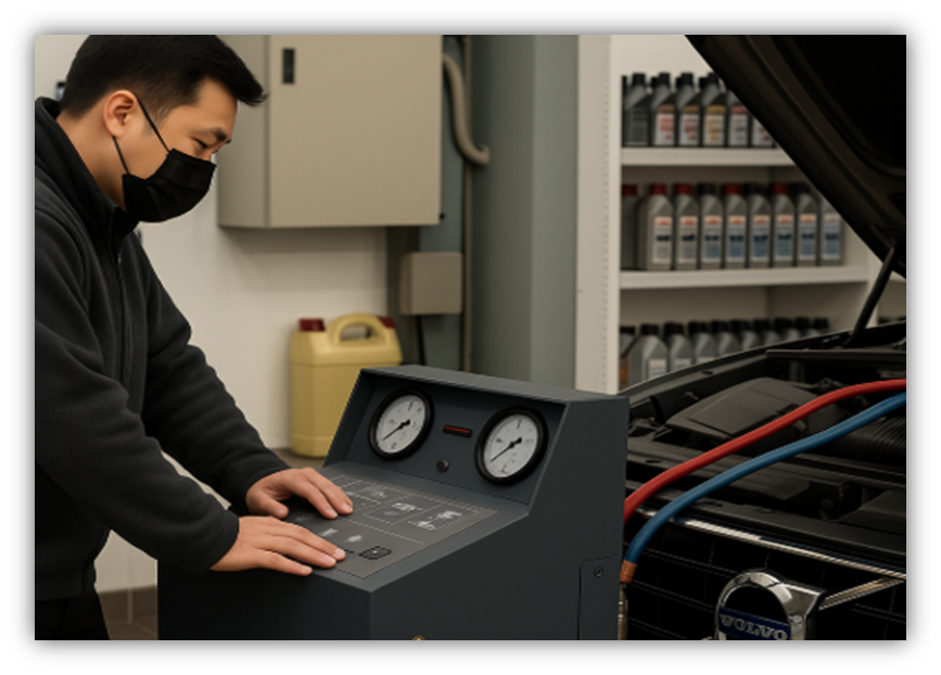 주요 원인 - 냉매 부족 또는 누설